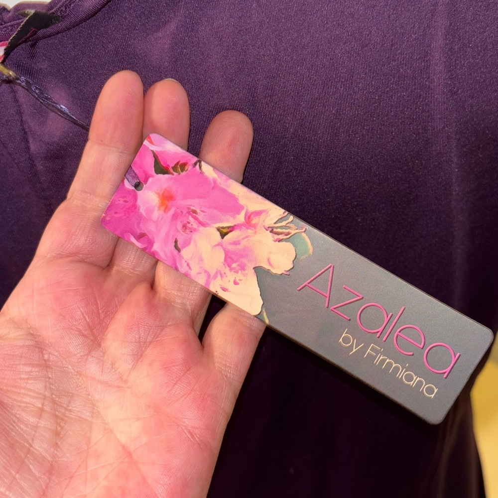 Azalea 3X Purple Shirt Blouse Plus Size Women's Top Swing Career Sort Sleeve NWT - Picture 7 of 8